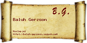 Baluh Gerzson névjegykártya